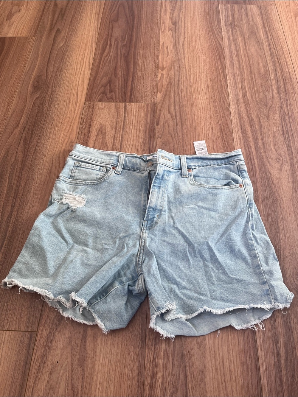 Levi's Light Blue Distressed Denim Cutoff Shorts